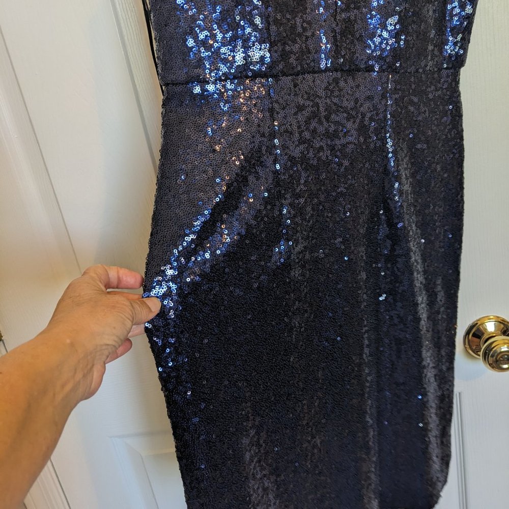 NWT MIDNIGHT BLUE SEQUIN SHEATH!  | 8 |  Some stretch | Wedding, Gala | SIZZLES - Picture 3 of 9
